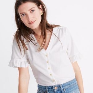 MADEWELL button down v-neck blouse